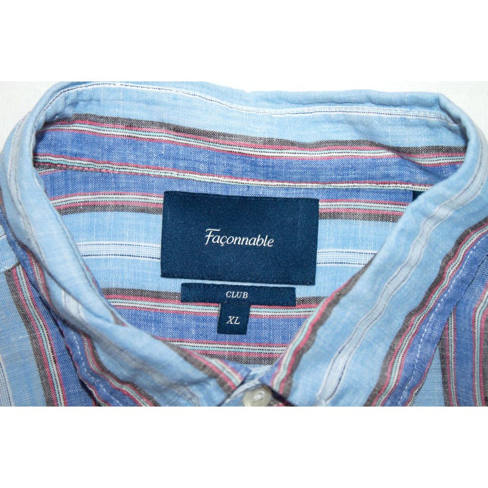 Faconnable Club Long Sleeve Button Linen Shirt - Picture 8 of 8